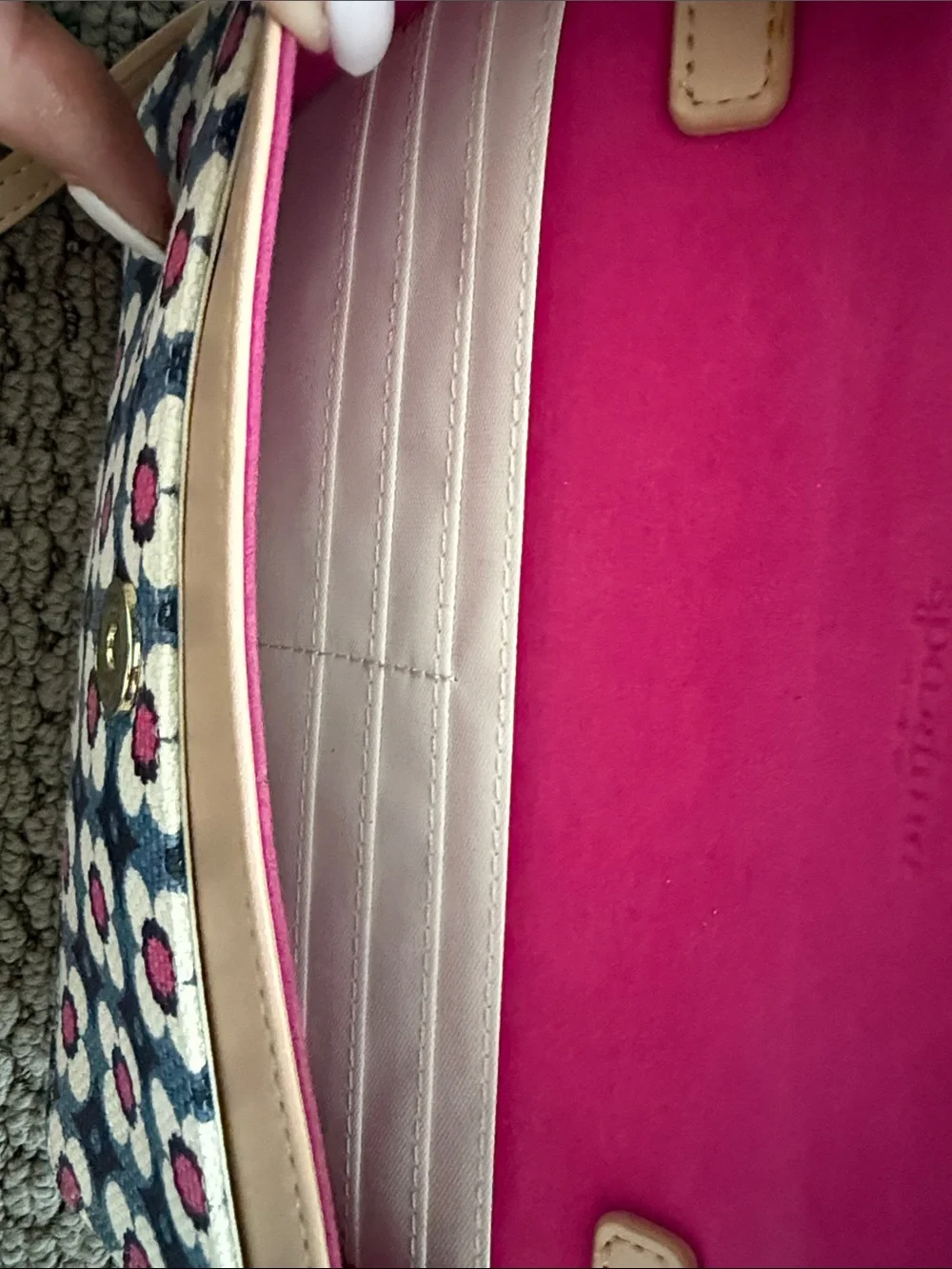 Spartina 449 Pink and Navy Floral Calhoun Jane Convertible Crossbody